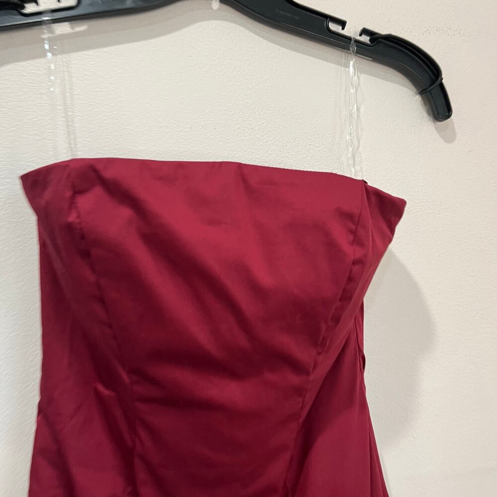 Babyboo Angelina Strapless Ruffle Maxi Dress NWT Burgundy Formal Gown Sz Small - Picture 7 of 12